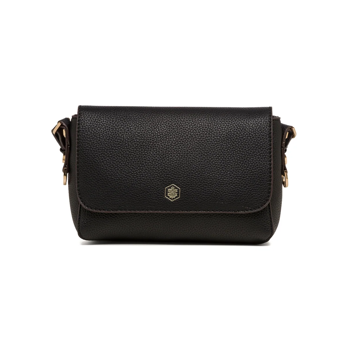 Borsa a tracolla nera da donna con chiusura a bottone Lumberjack Diana