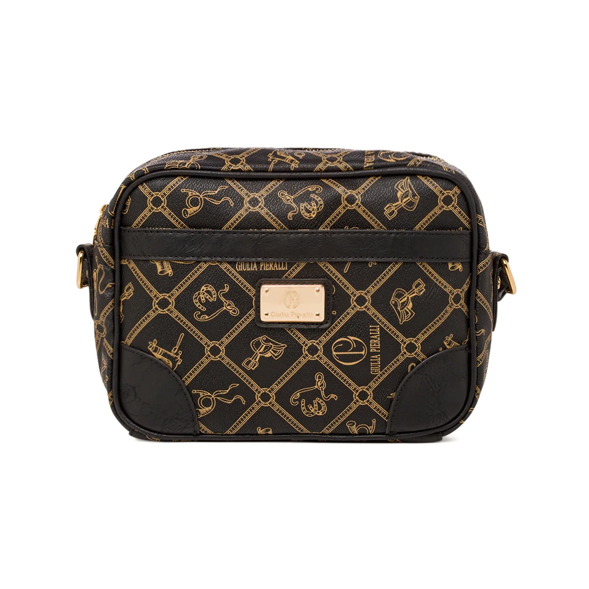 Borsa a tracolla nera da Donna con stampa Giulia Pieralli