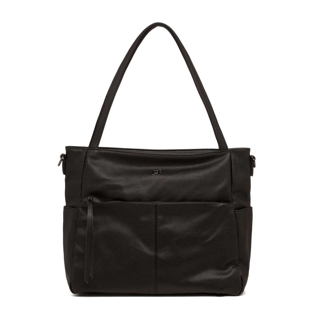 Borsa a tracolla nera da donna con tasche esterne Lora Ferres