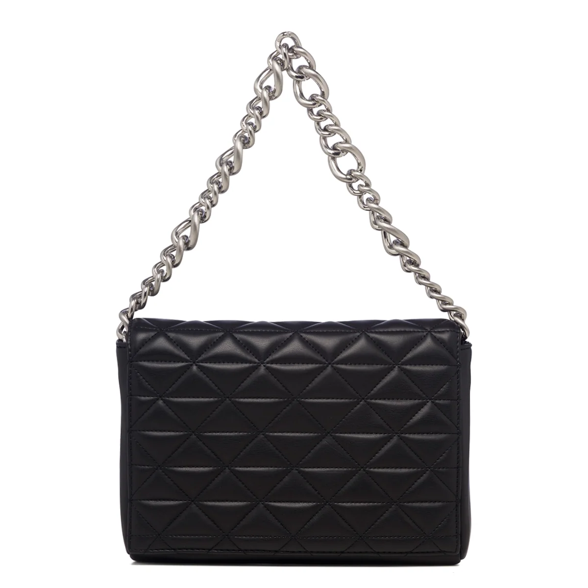 Borsa a tracolla nera da donna in pelle vegana trapuntata Call It Spring Hamptons