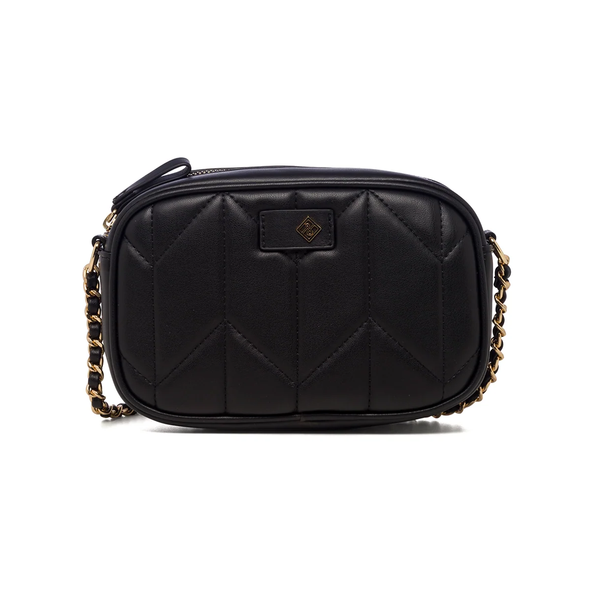 Borsa a tracolla nera da donna in pelle vegana trapuntata Call It Spring Opall