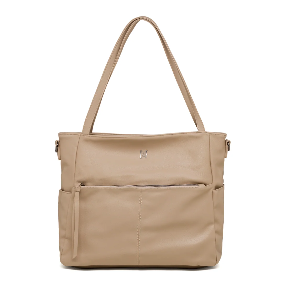 Borsa a tracolla taupe da donna con tasche esterne Lora Ferres
