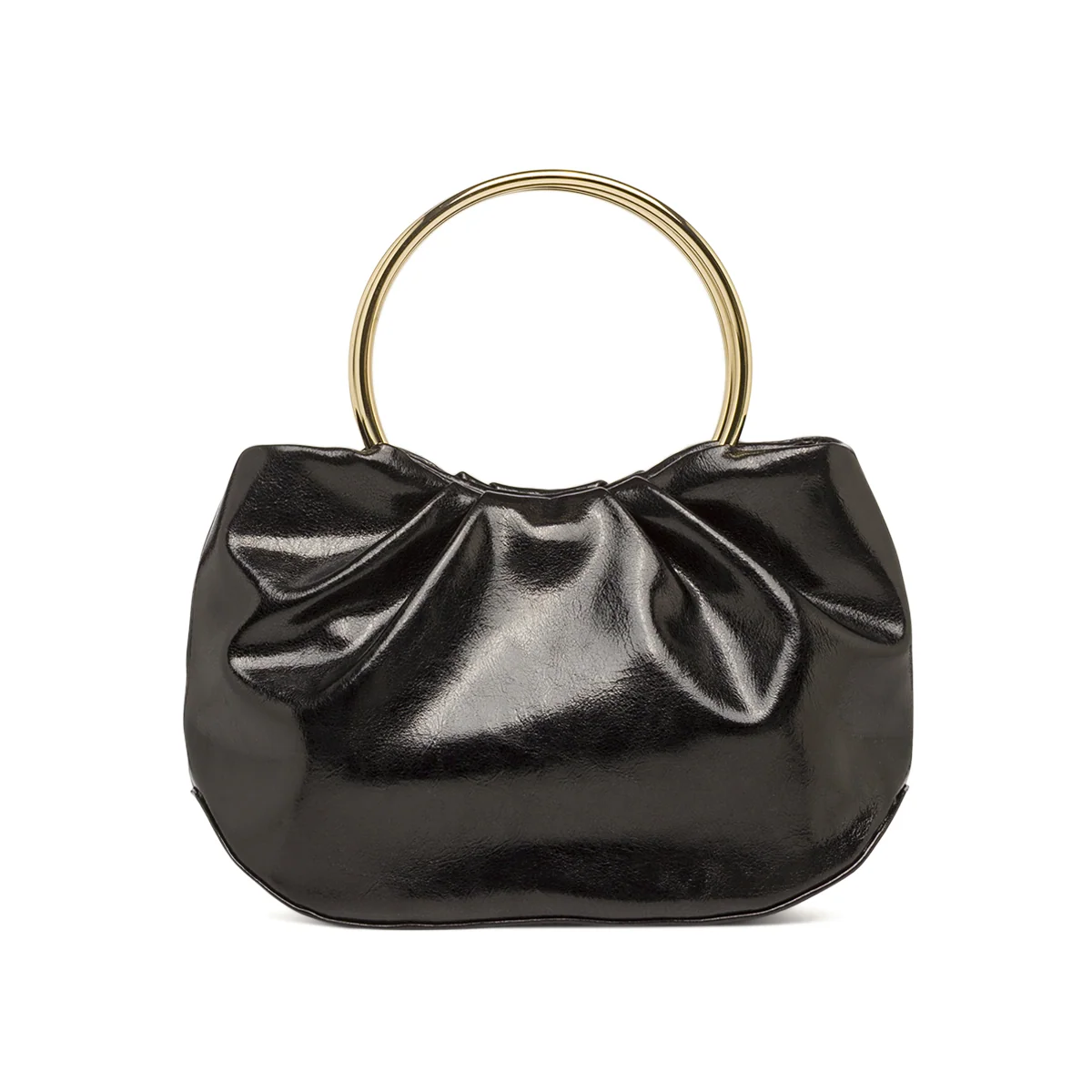Borsa Clutch da Donna nera con manici ad anello Camomilla Milano
