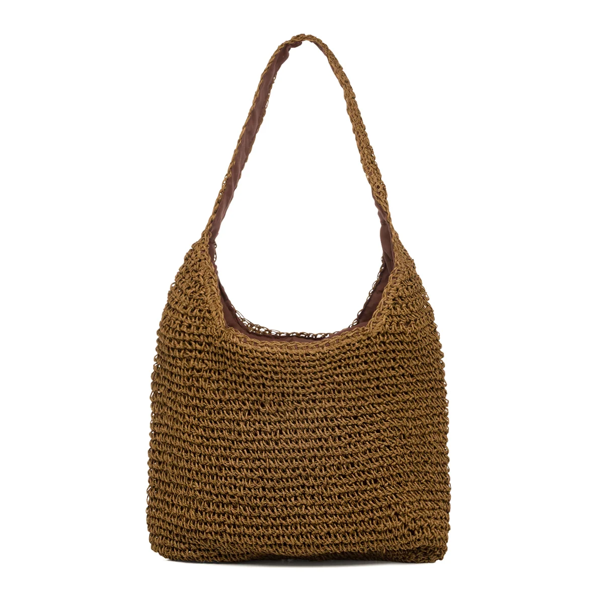 Borsa da mare donna effetto paglia marrone Lora Ferres