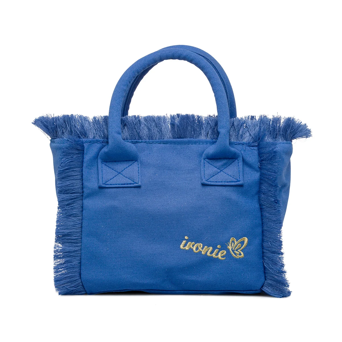 Borsa da mare Donna in tessuto Azzurro con frange Ironie