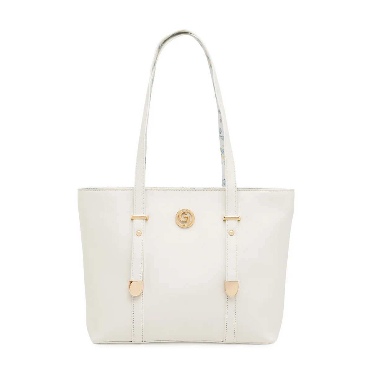Borsa Donna bianca effetto saffiano e fantasia floreale Carrera Jeans