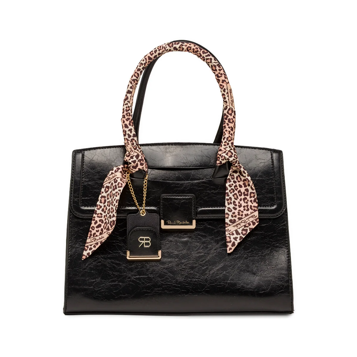 Borsa Nera da Donna con foulard animalier e tracolla Renato Balestra