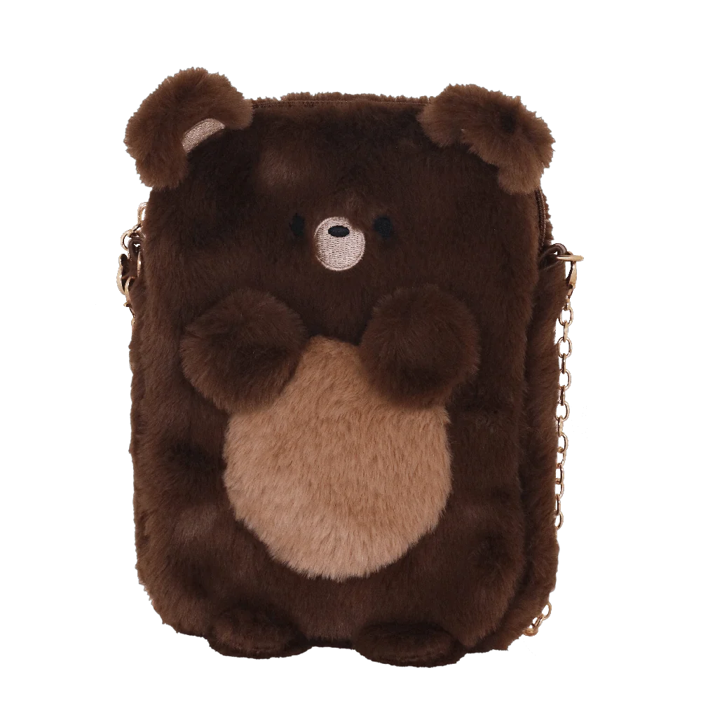 Borsa porta smartphone Marrone da Donna in peluche Camomilla Milano