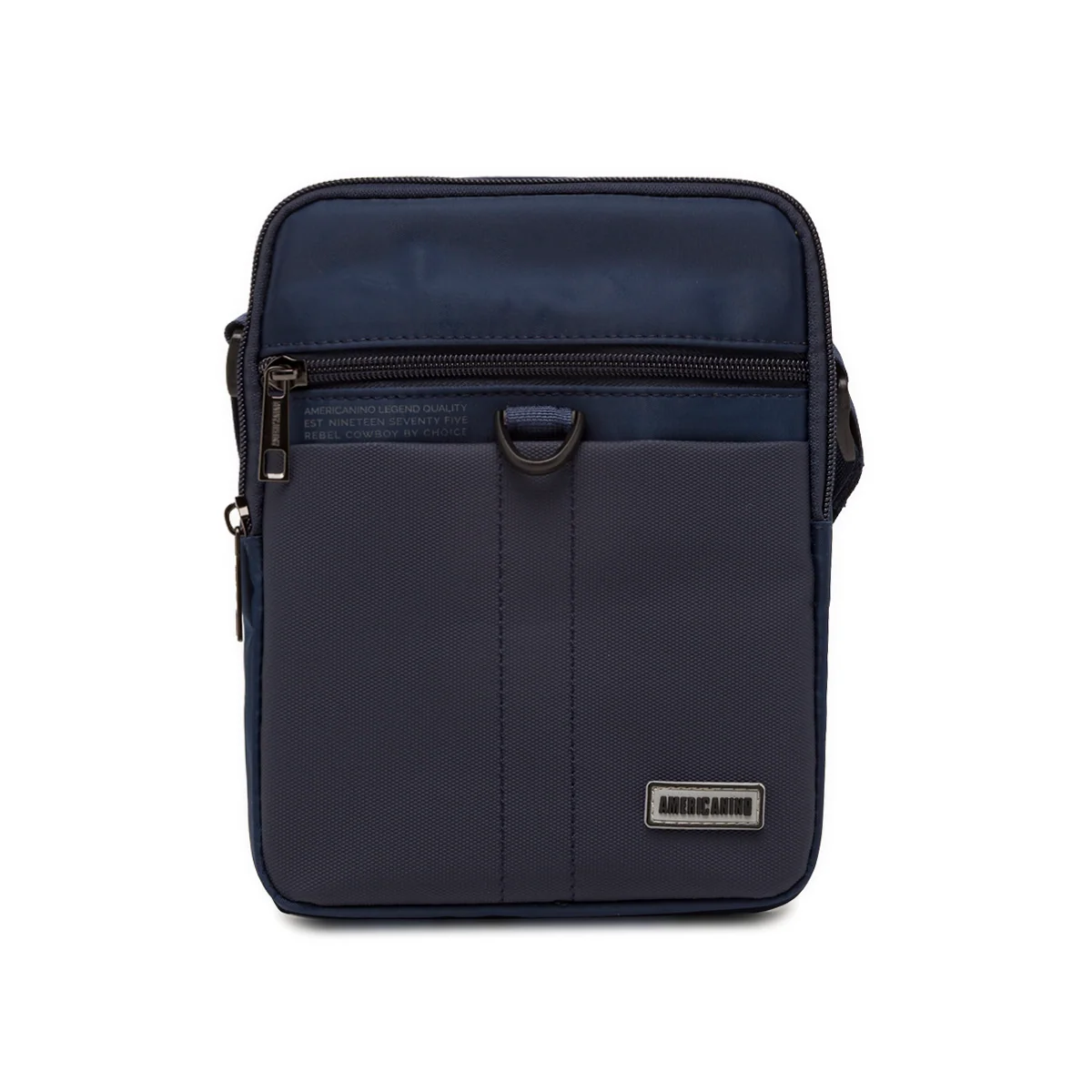 Borsello a tracolla blu Uomo in tessuto con tasche zippate Americanino