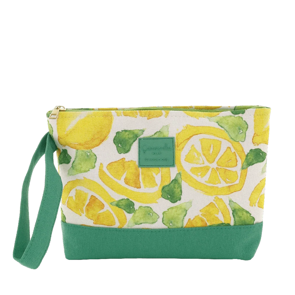 Bustina mare Donna gialla e verde con stampa limoni Camomilla Milano
