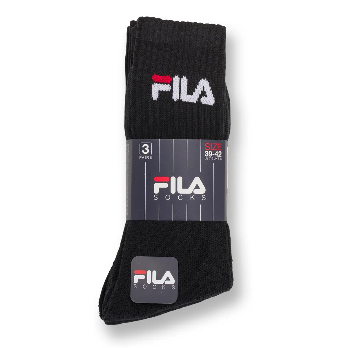 Calzini alti in Cotone neri 3 paia con logo Fila