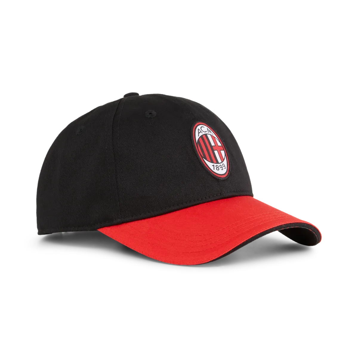 Cappellino da baseball rosso e nero con logo AC Milan Puma