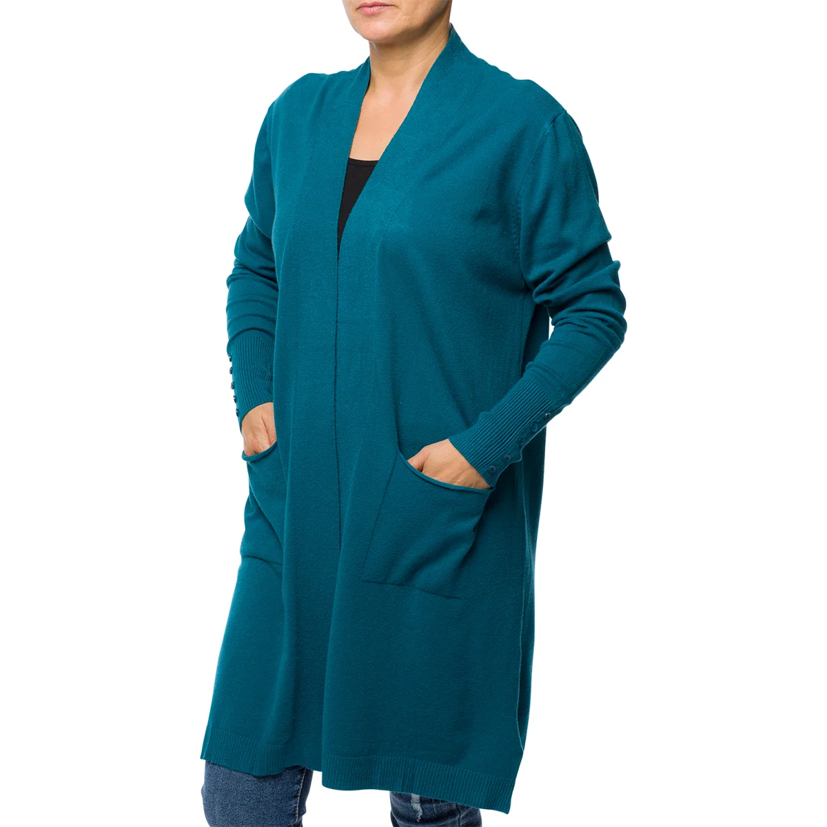 Cardigan lungo blu da donna Swish Jeans