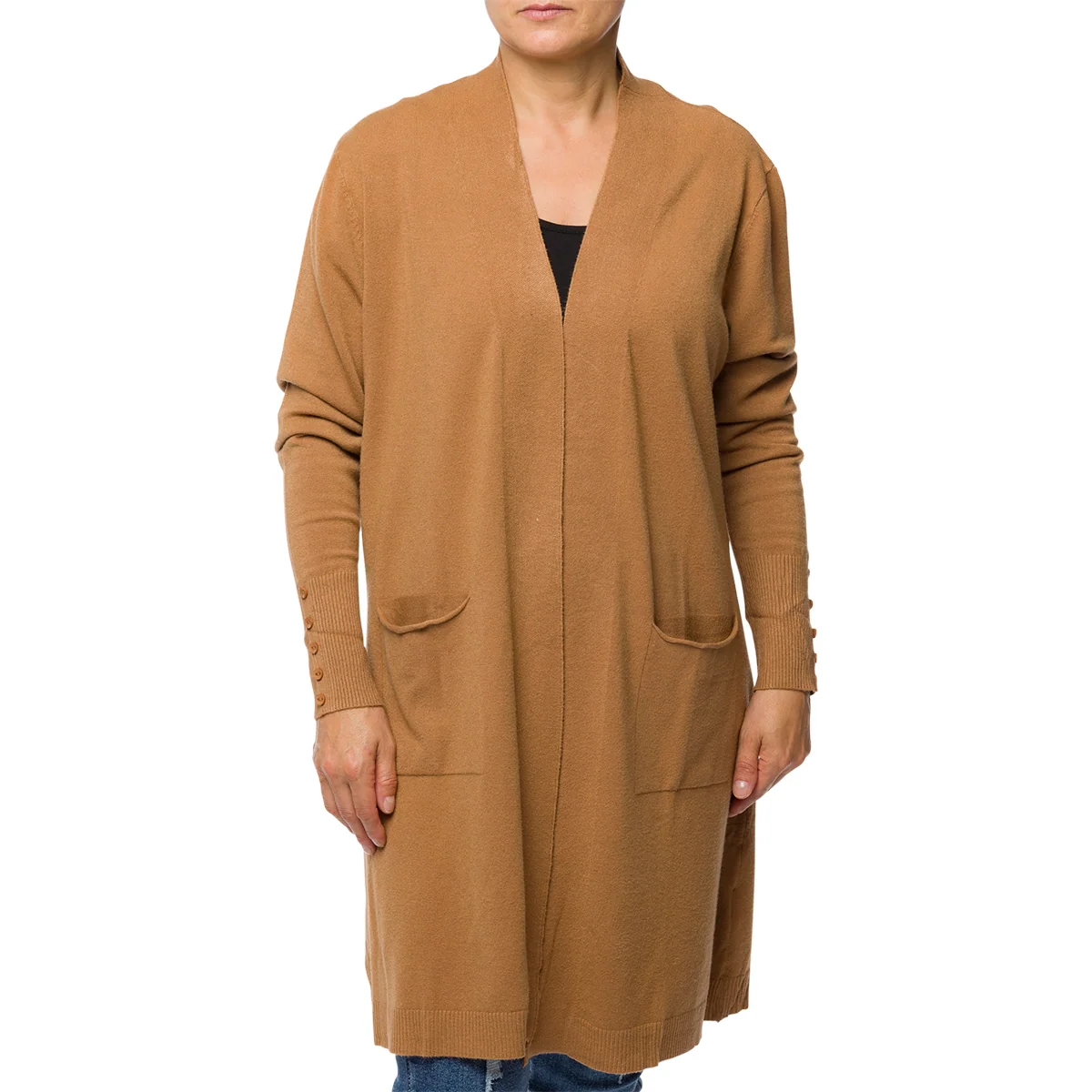 Cardigan lungo marrone da donna Swish Jeans