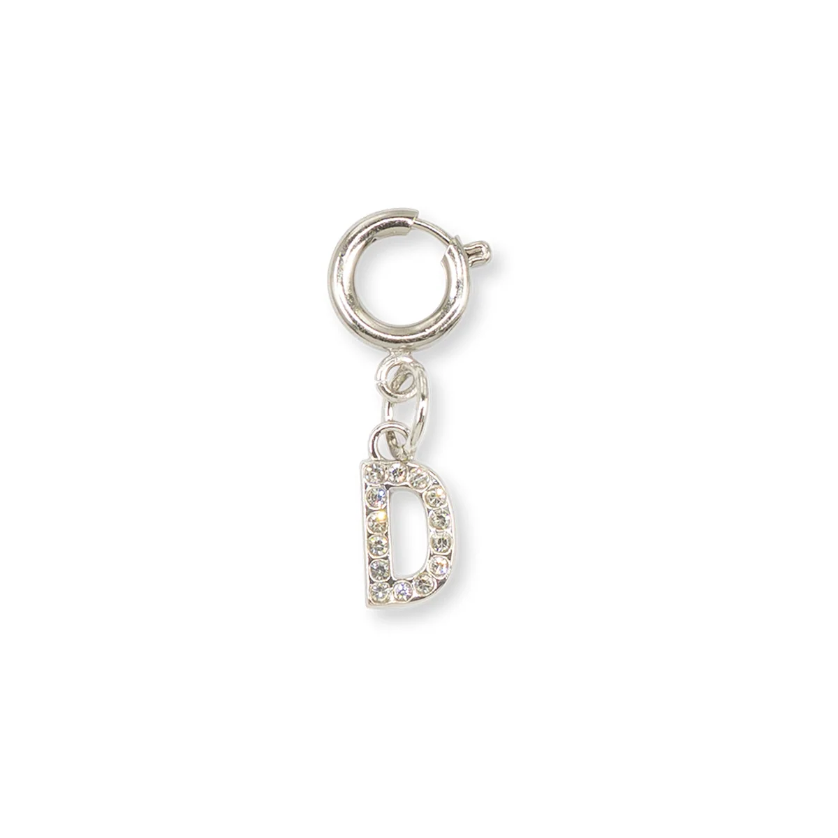 Charm Lettera D strass argento per scarpe e borse Lora Ferres