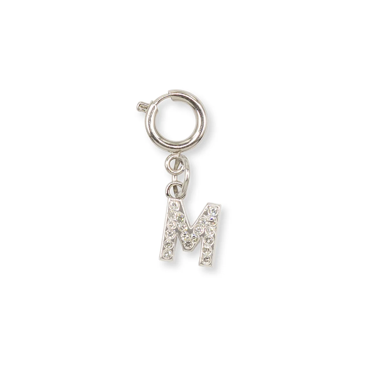 Charm Lettera M strass argento accessorio per sneakers Lora Ferres