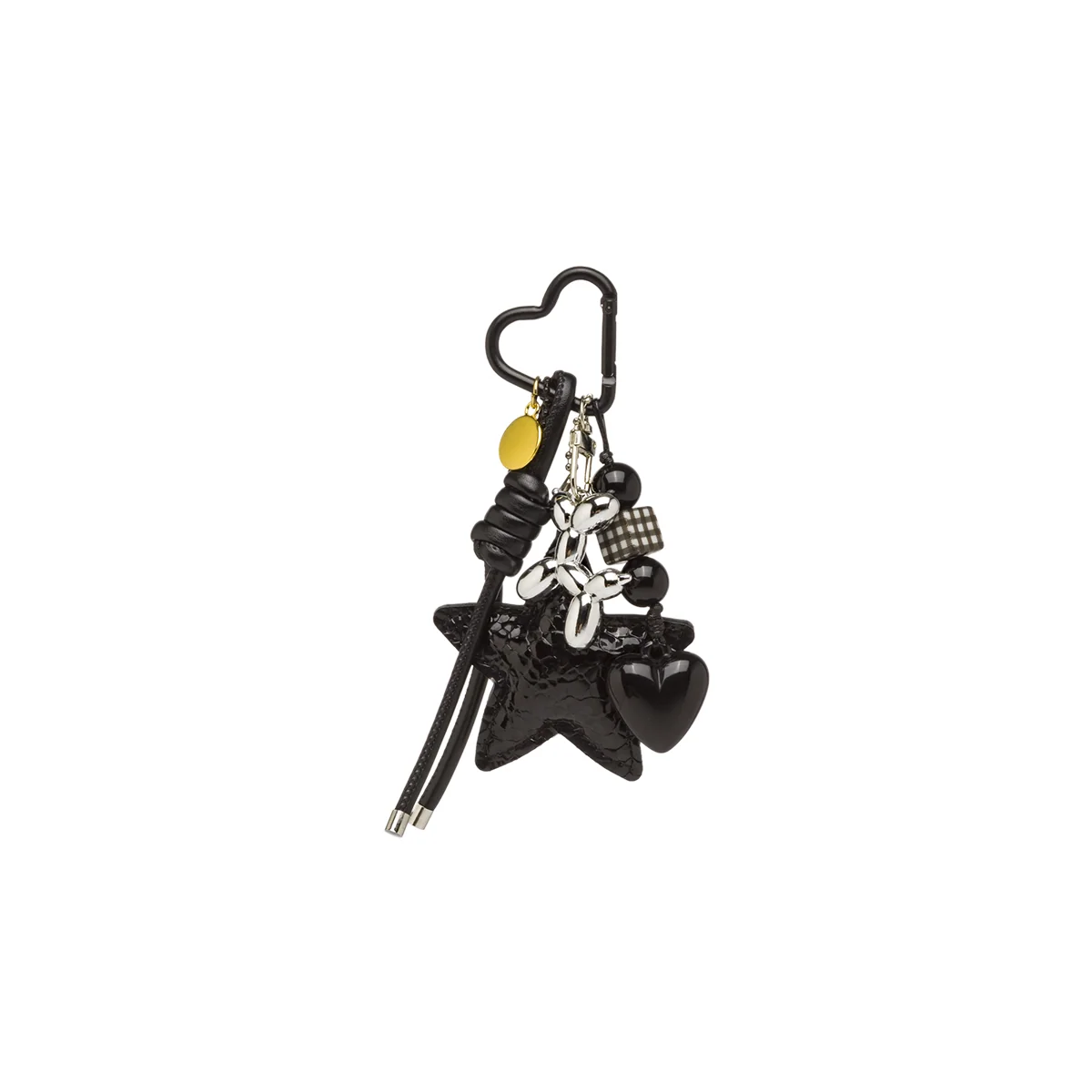 Charm per borsa Nero con stella effetto pitonato Camomilla Milano