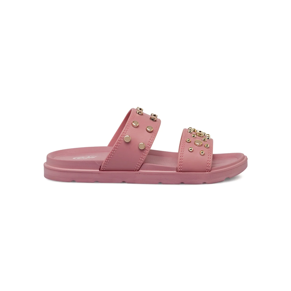 Ciabatte a doppia fascia da Donna rosa con borchie dorate Griff