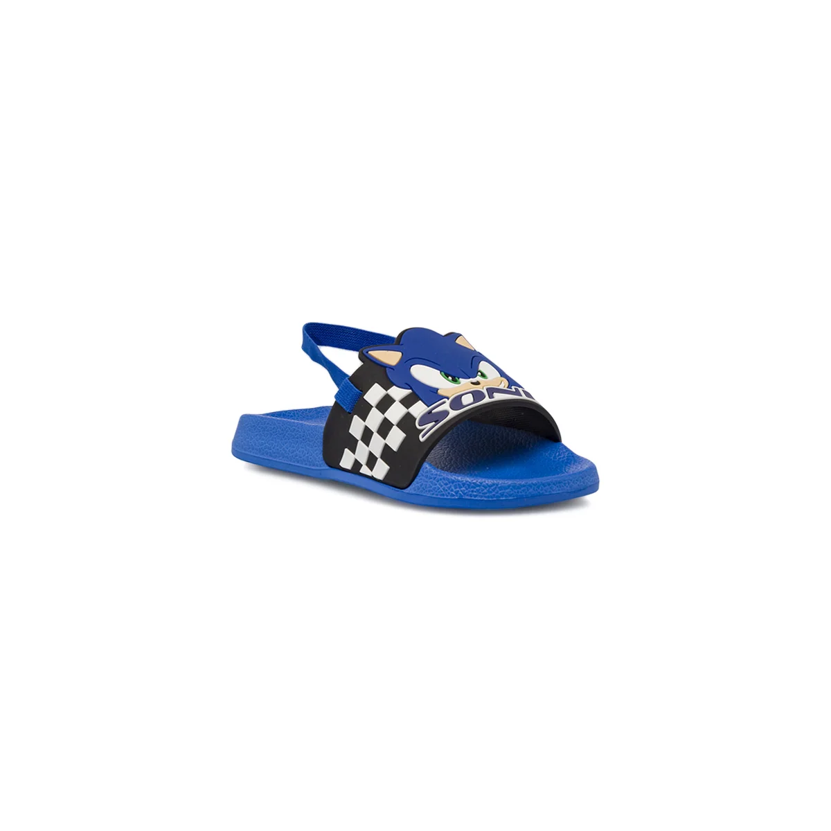 Ciabatte a fascia blu da Bambino con elastico e patch Sonic