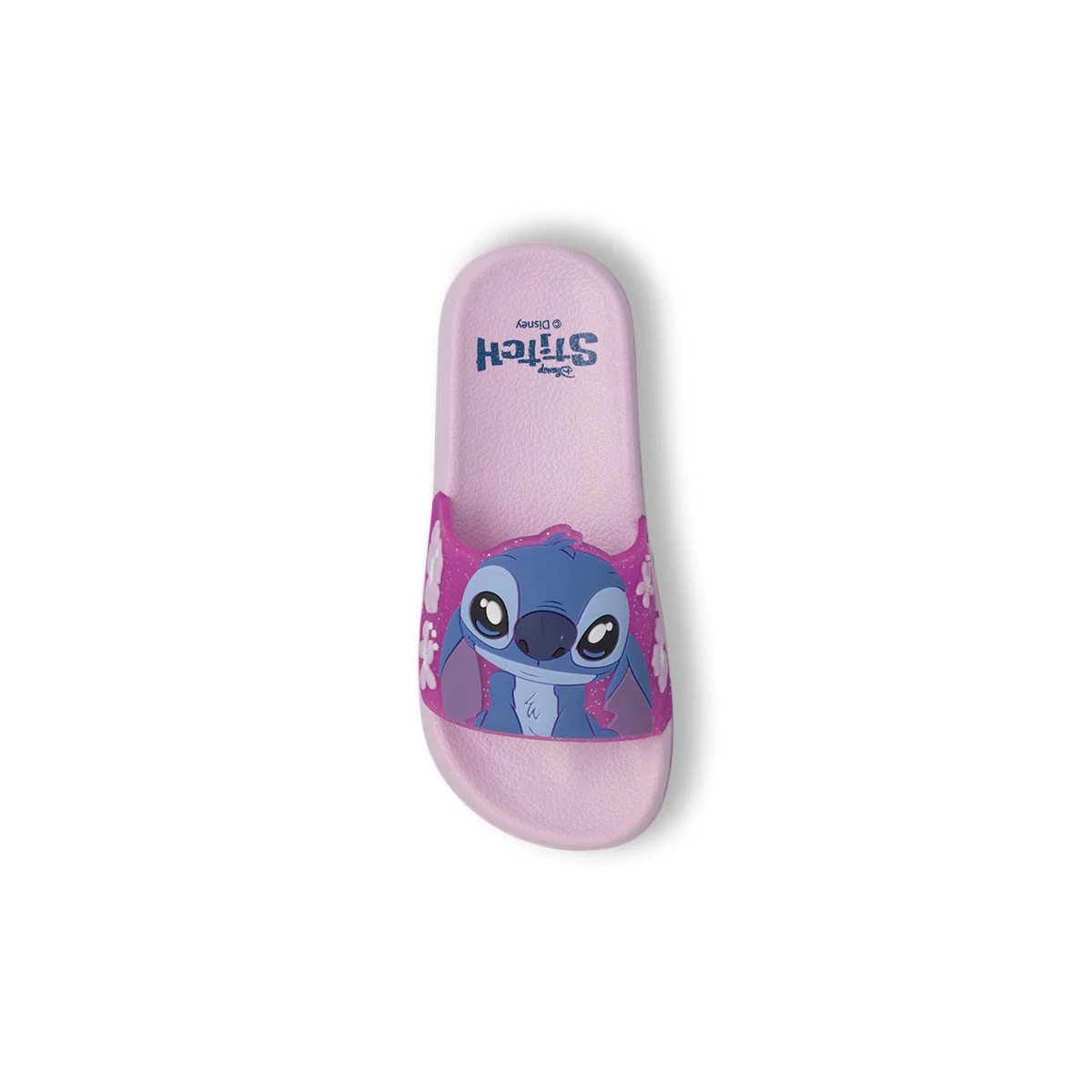 Ciabatte a fascia da Bambina rosa con glitter e fiori Lilo & Stitch