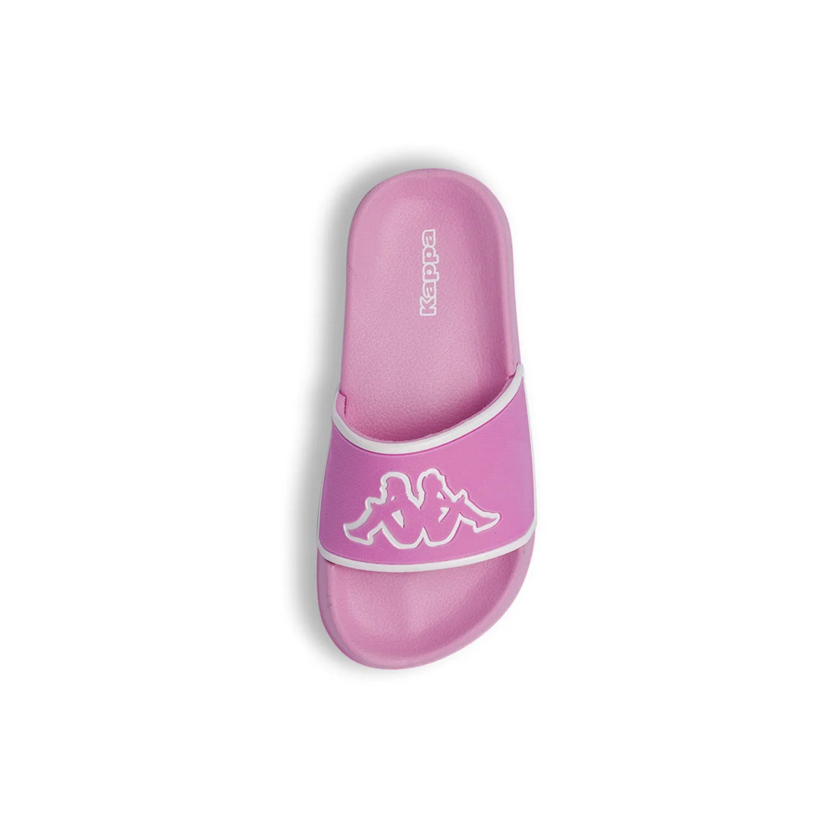 Ciabatte a fascia da Bambina rosa con logo frontale a contrasto Kappa