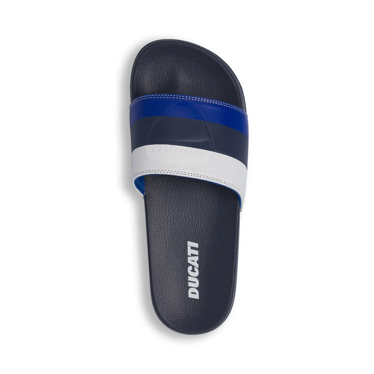 Ciabatte a fascia da Uomo blu e azzurre con logo in rilievo Ducati