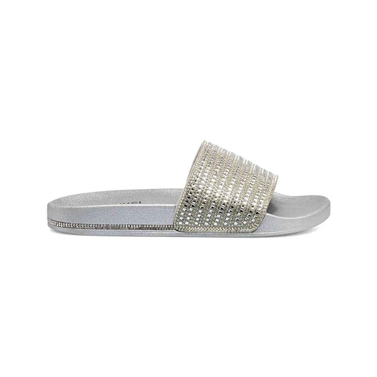 Ciabatte argento da donna con strass Silvia Sikel