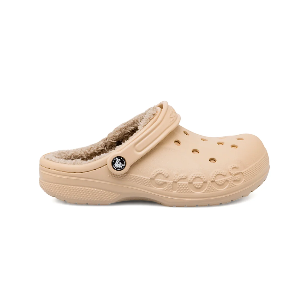 Ciabatte Baya Lined Clog Unisex beige foderate in pelliccia sintetica Crocs