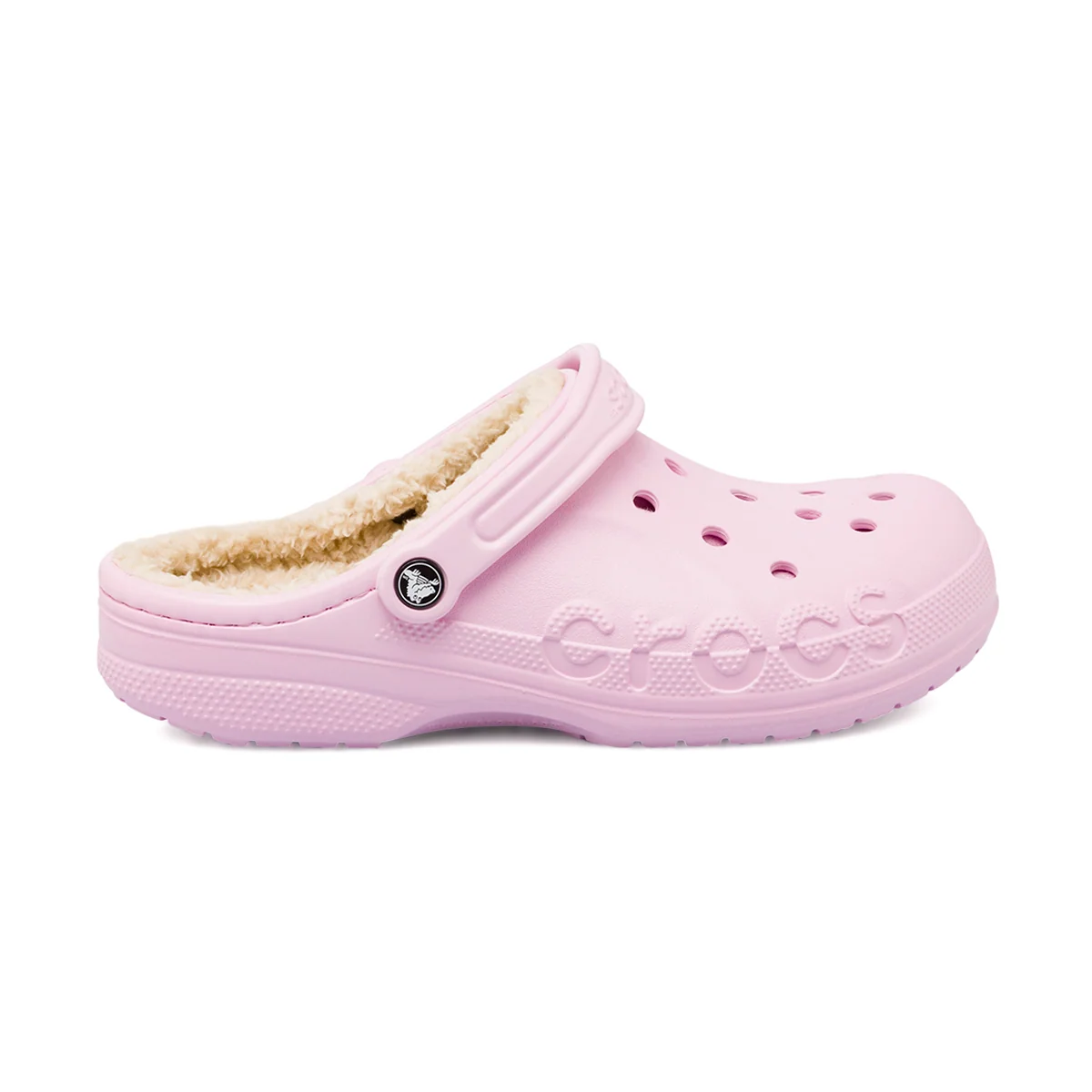 Ciabatte Baya Lined Clog Unisex rosa foderate in caldo pile Crocs