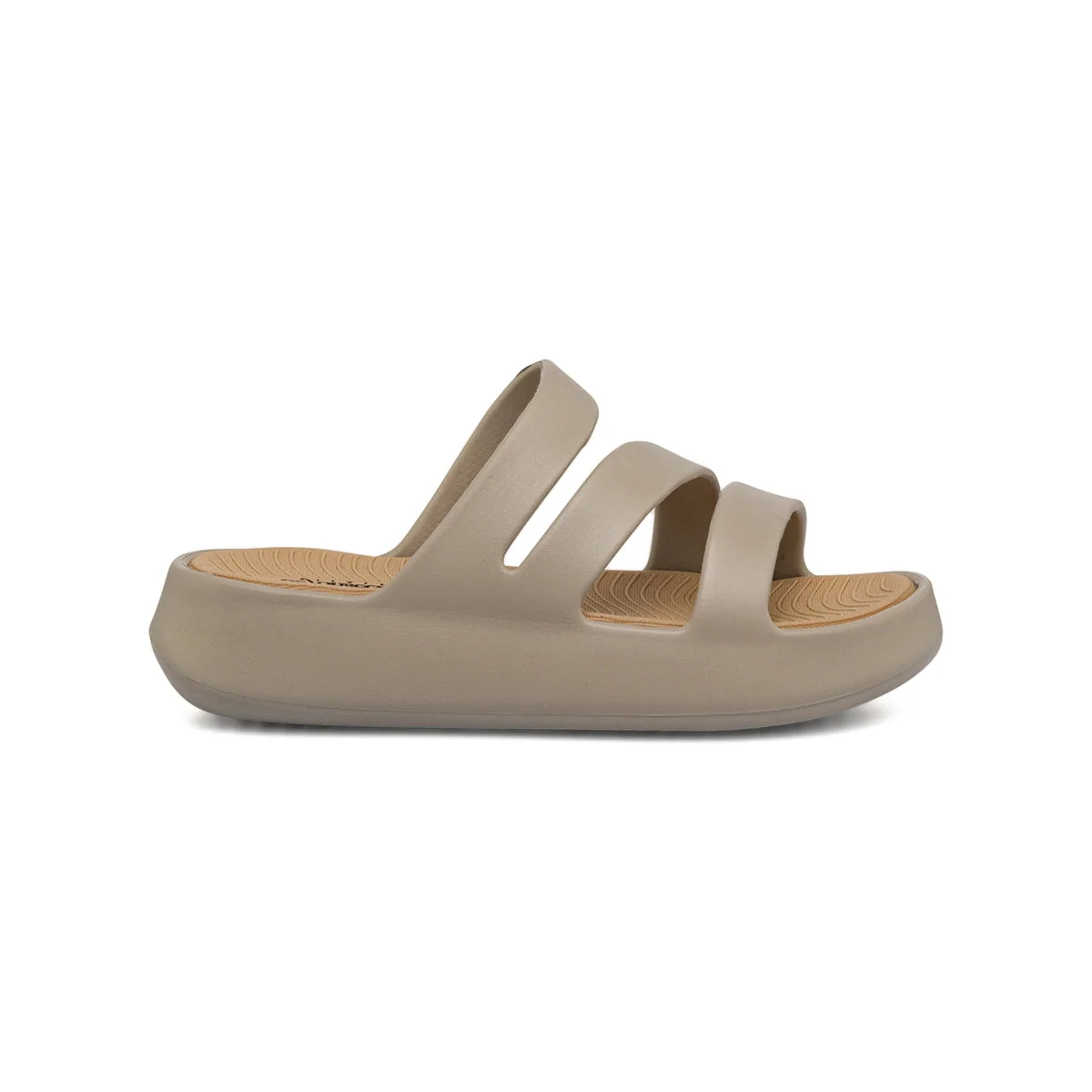 Ciabatte beige da Donna a tre fasce con comodo platform De Fonseca