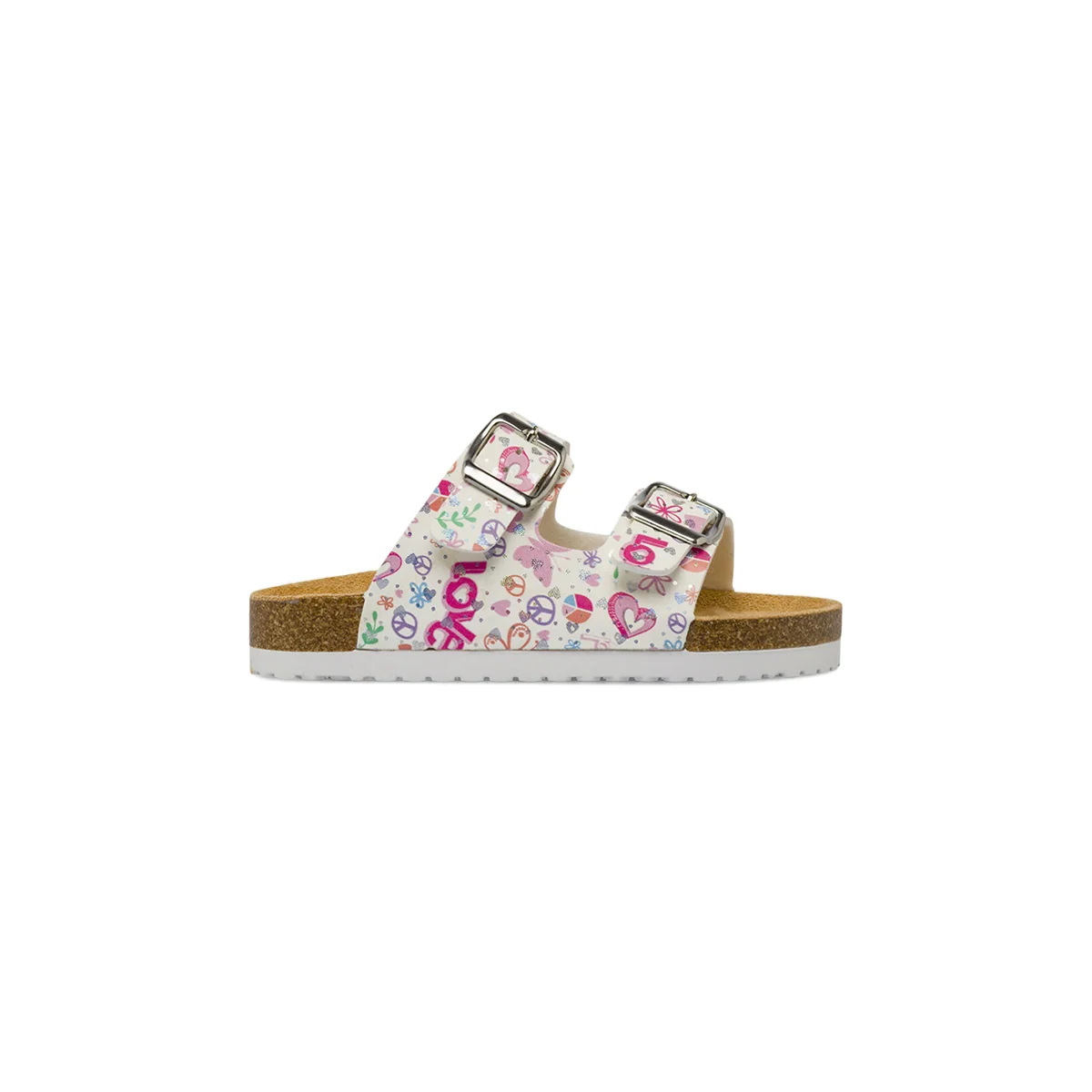 Ciabatte bianche da Bambina con stampe multicolor Le scarpe di Alice