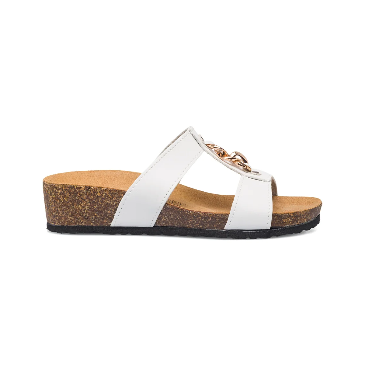 Ciabatte bianche da donna con catenina Italia Trend Marta