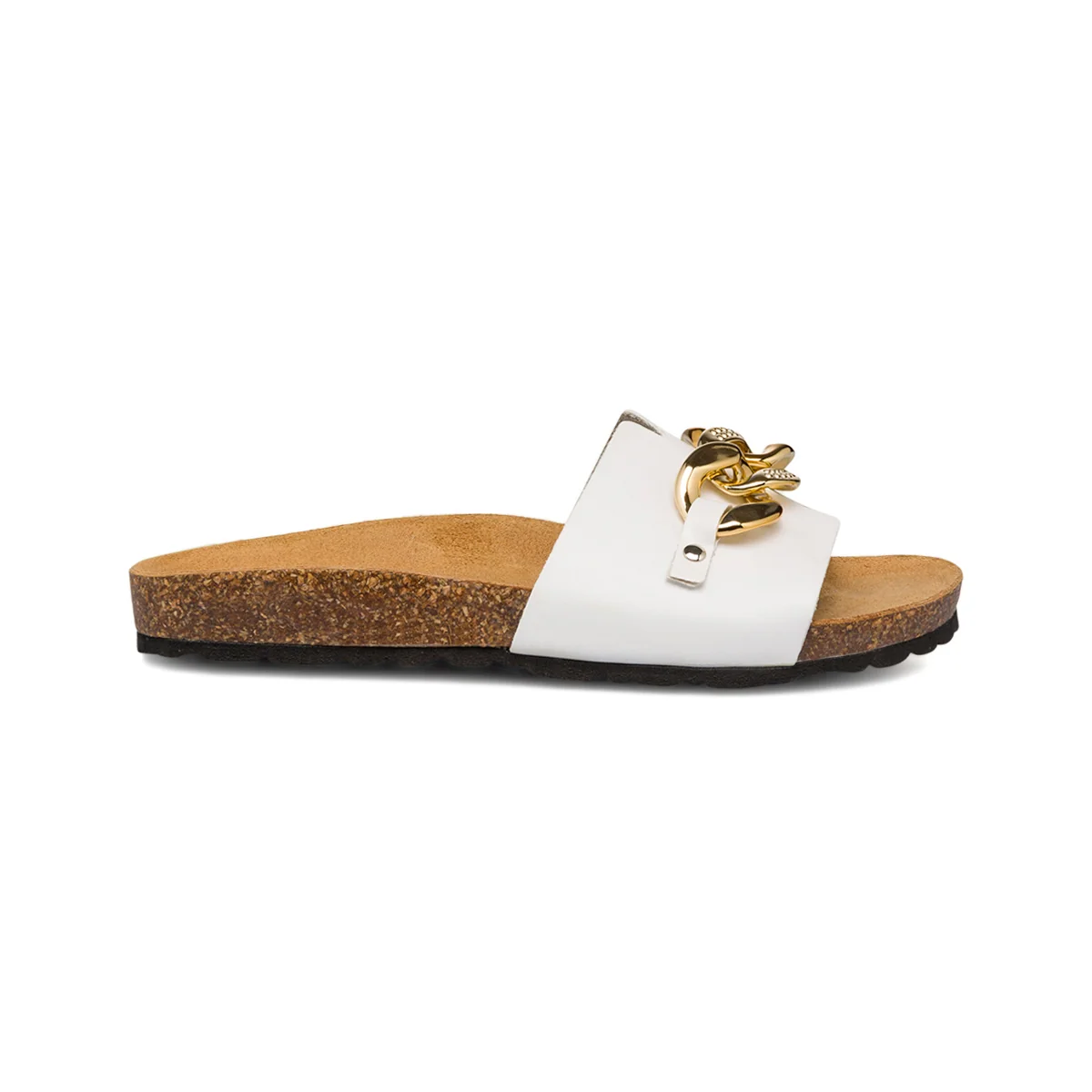 Ciabatte da donna bianco con maxi-catena Italia Trend Wendy