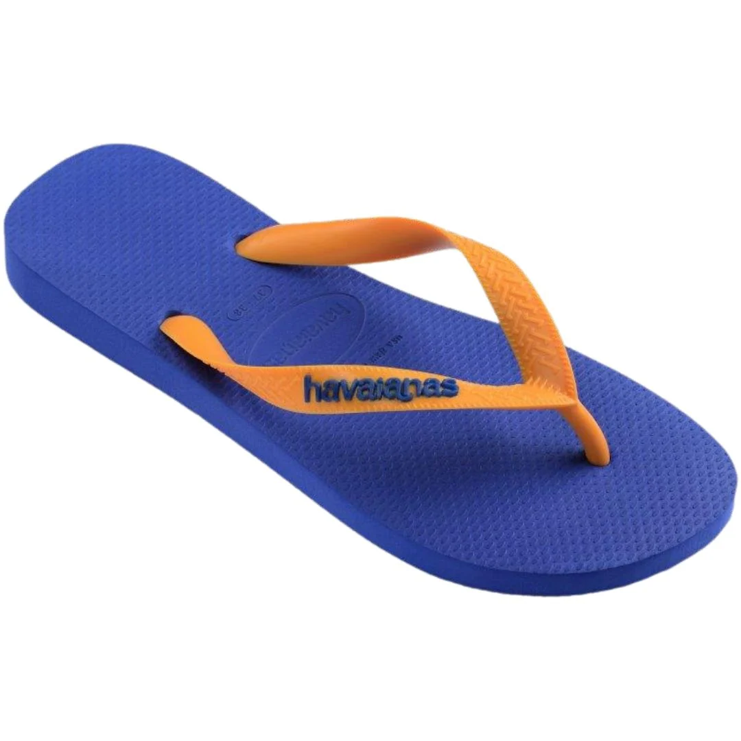 Ciabatte infradito bicolore blu e arancioni da Uomo con logo Havaianas