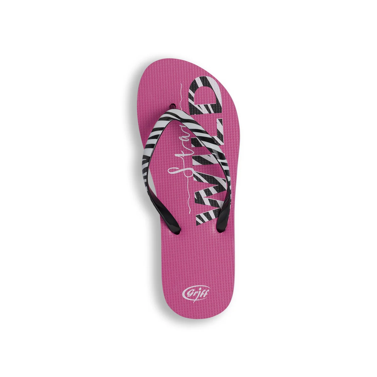 Ciabatte infradito fucsia da Donna con stampa zebrata e platform Griff