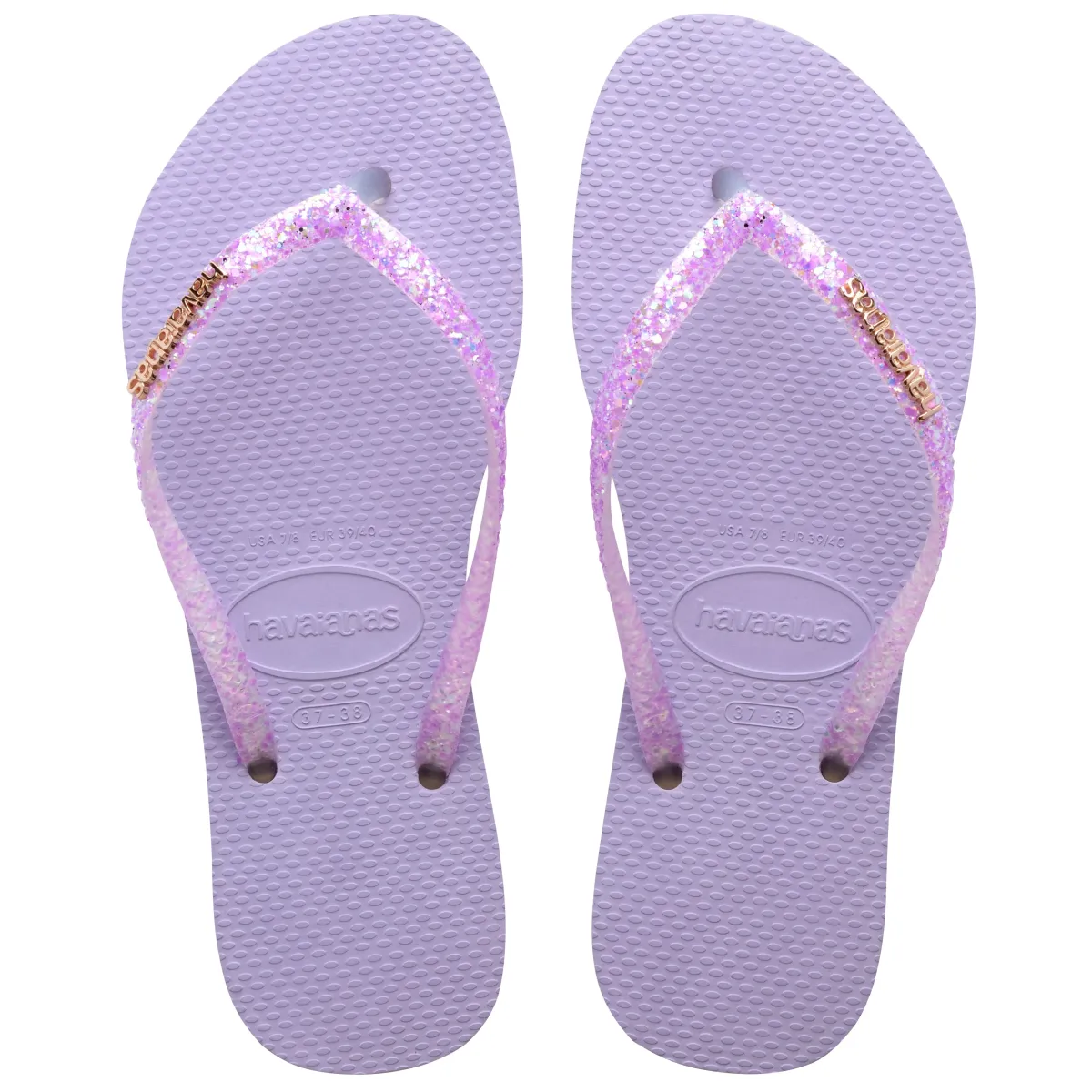 Ciabatte infradito lilla glitterate da donna Havaianas Slim Glitter