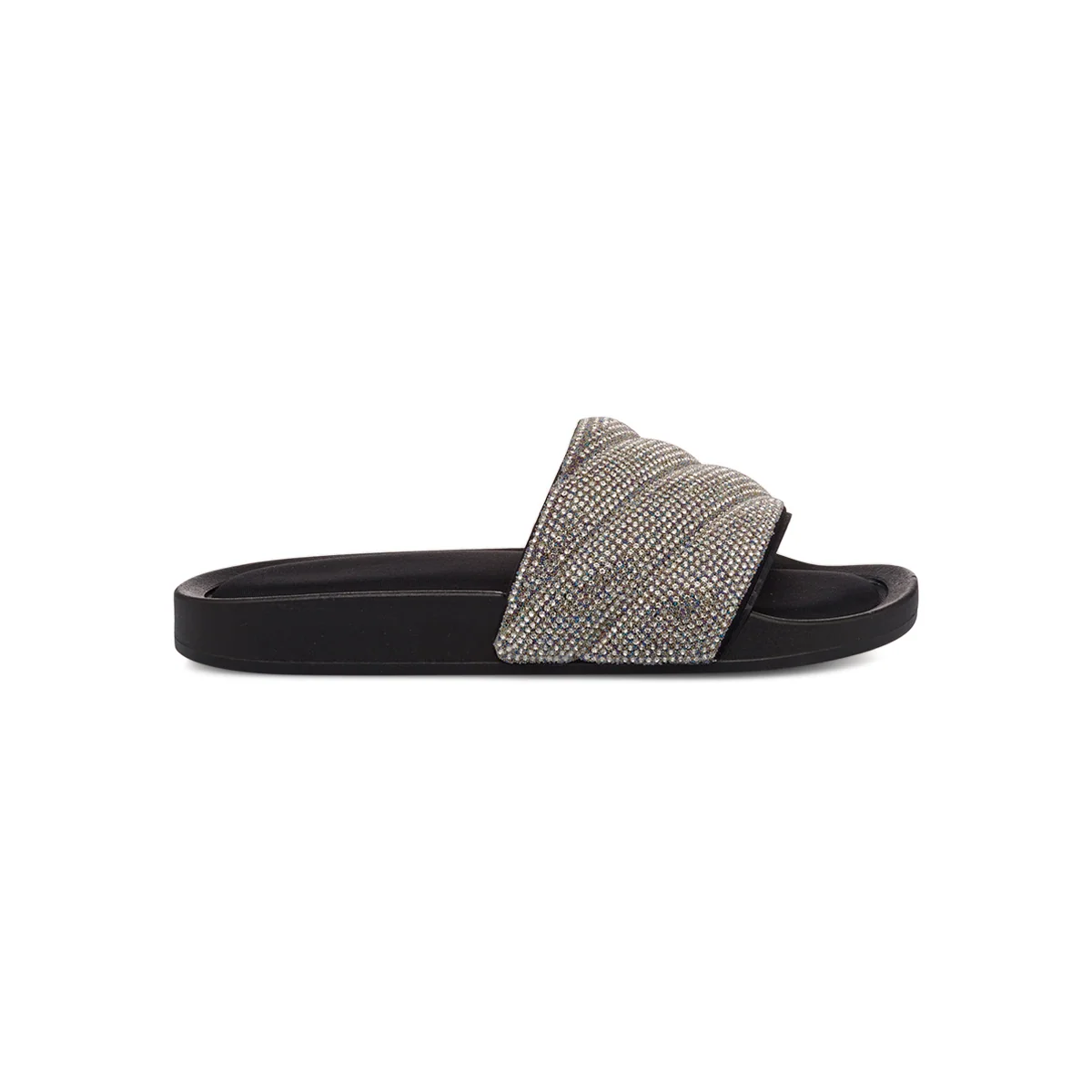 Ciabatte Nere da Donna con fascia Strass Lora Ferres On The Beach