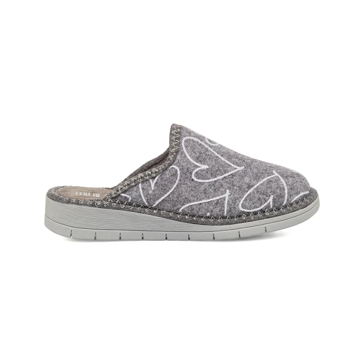 Ciabatte Pantofole Grigie da Donna con Cuori Italia Trend