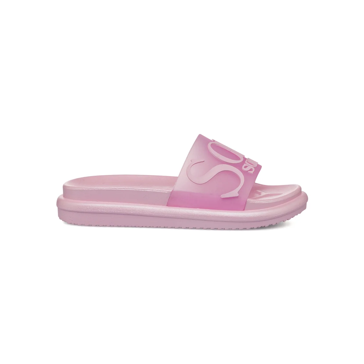 Ciabatte rosa da Donna con fascia semi trasparente e logo Solo Soprani