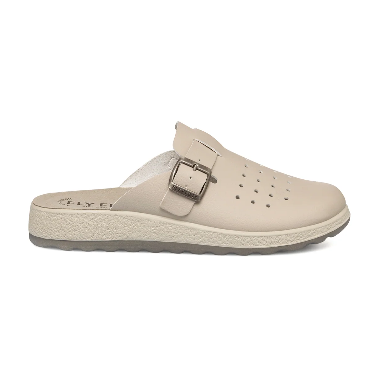 Ciabatte sanitarie beige da uomo con sottopiede anatomico Fly Flot