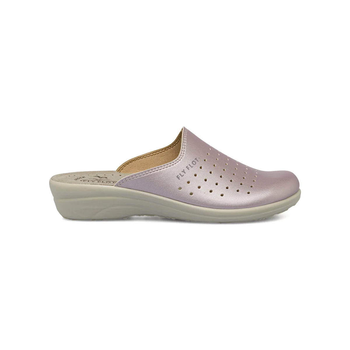 Ciabatte sanitarie da Donna rosa metallizzato traforate Fly Flot