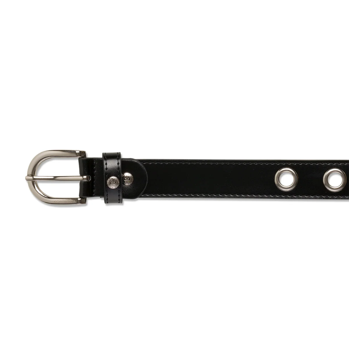 Cintura nera da donna in pelle con occhielli in metallo Coconuda