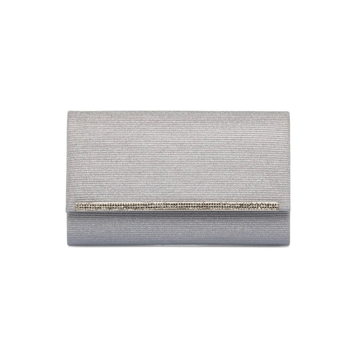 Clutch argento con glitter e strass da donna Lora Ferres