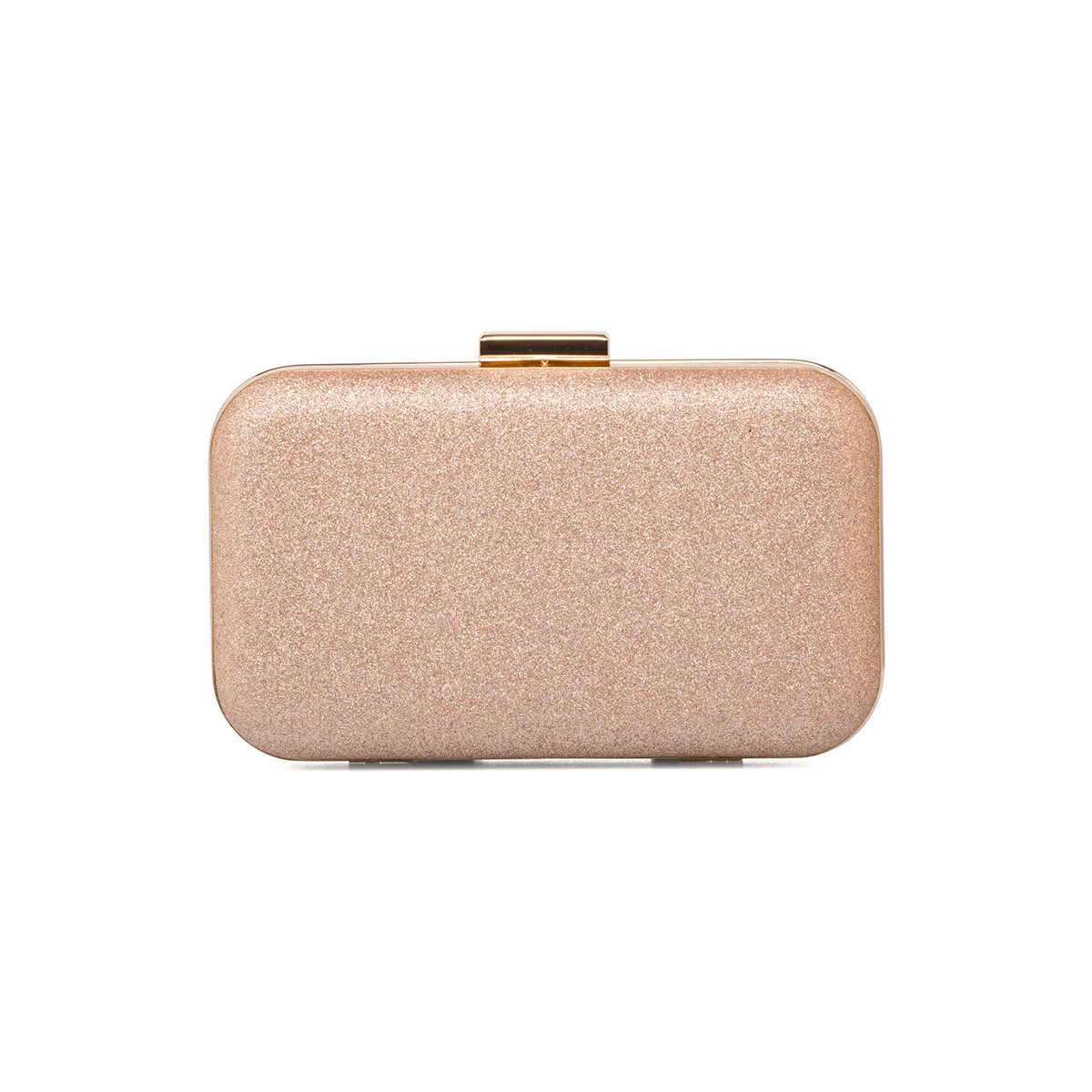 Clutch champagne glitterata da donna Lora Ferres