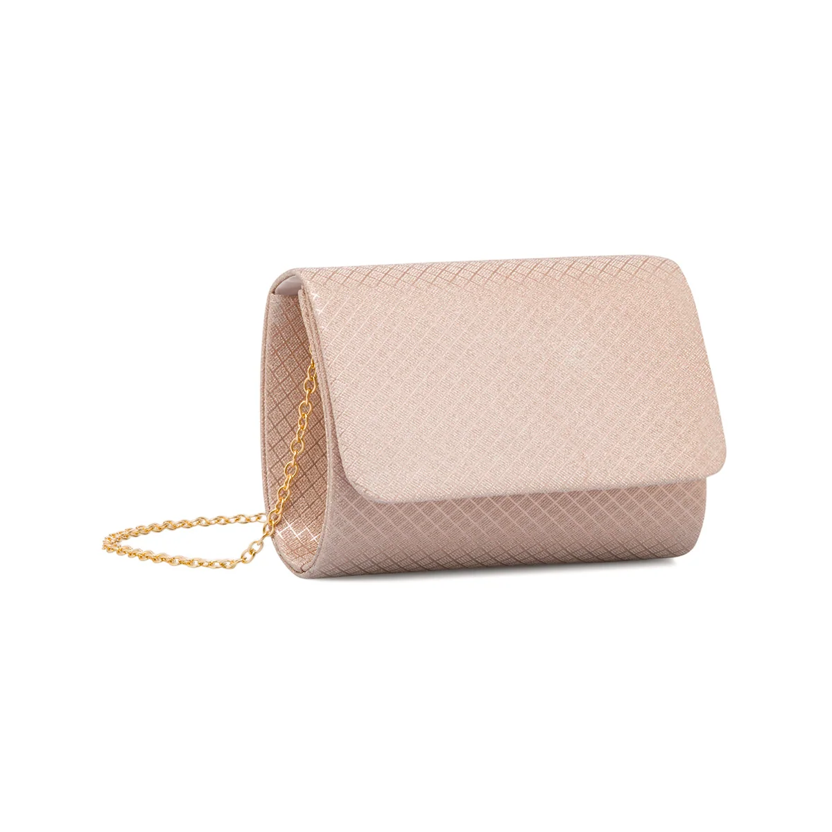Clutch rigida Rosa da Donna con texture geometrica Lora Ferres
