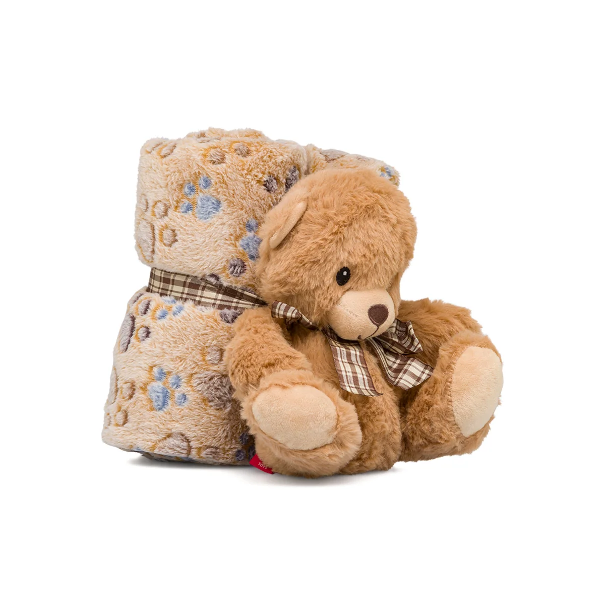 Coperta marrone con peluche orsetto Perletti