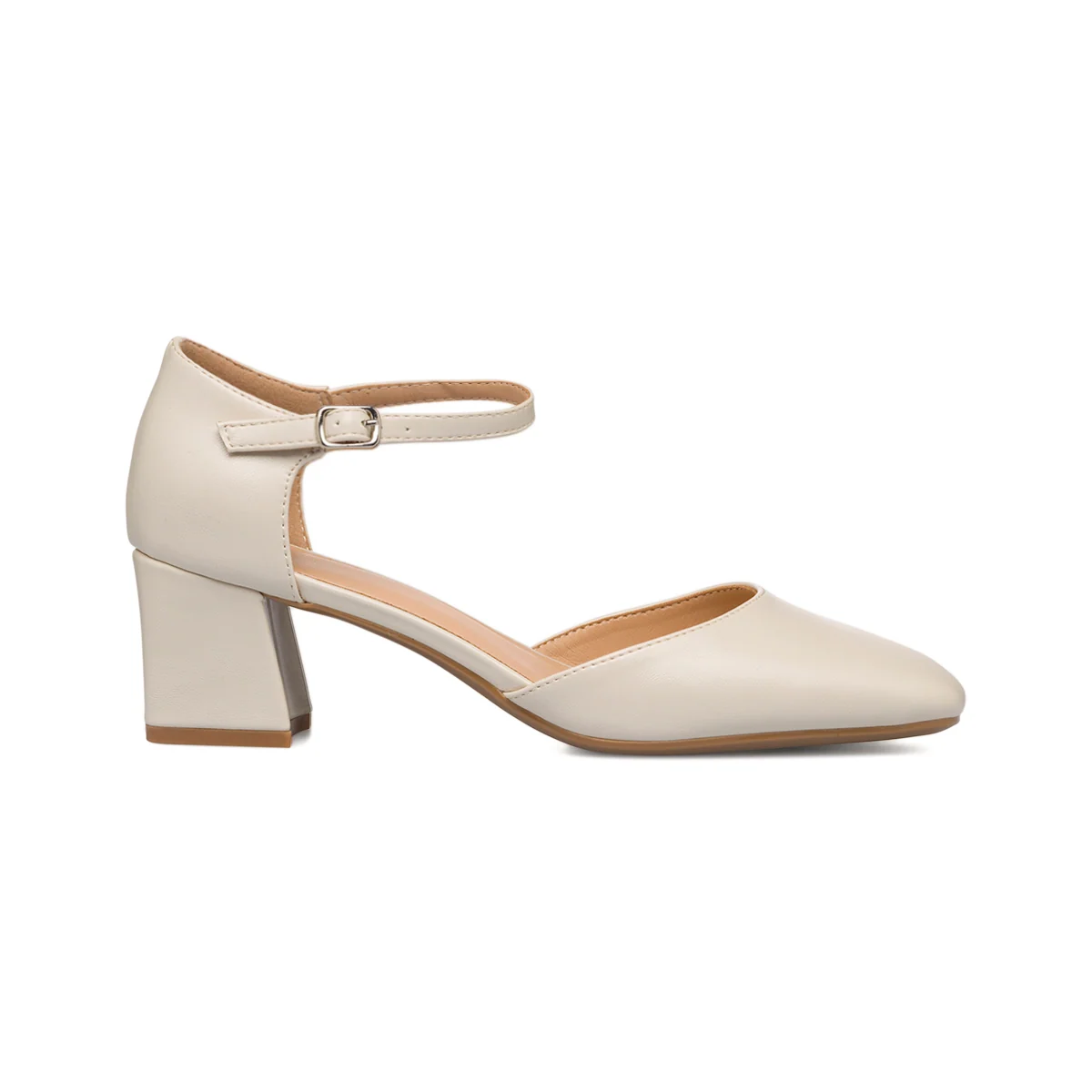 Décolleté bianche off-white con cinturino e tacco a blocco 6 cm Swish Jeans