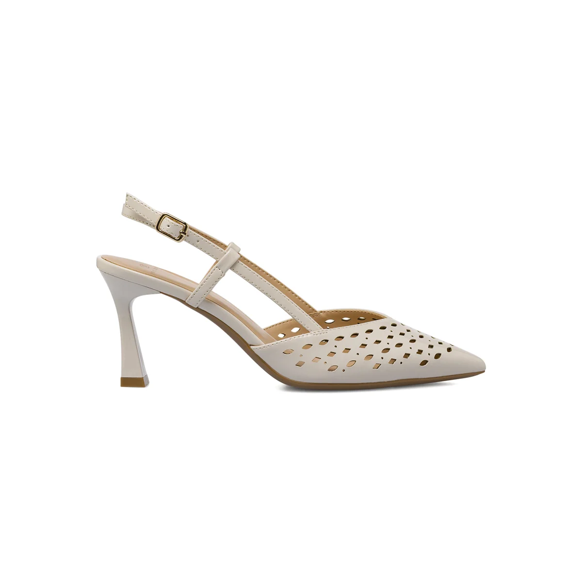 Décolleté da donna bianche slingback con tacco e trafori Swish Jeans