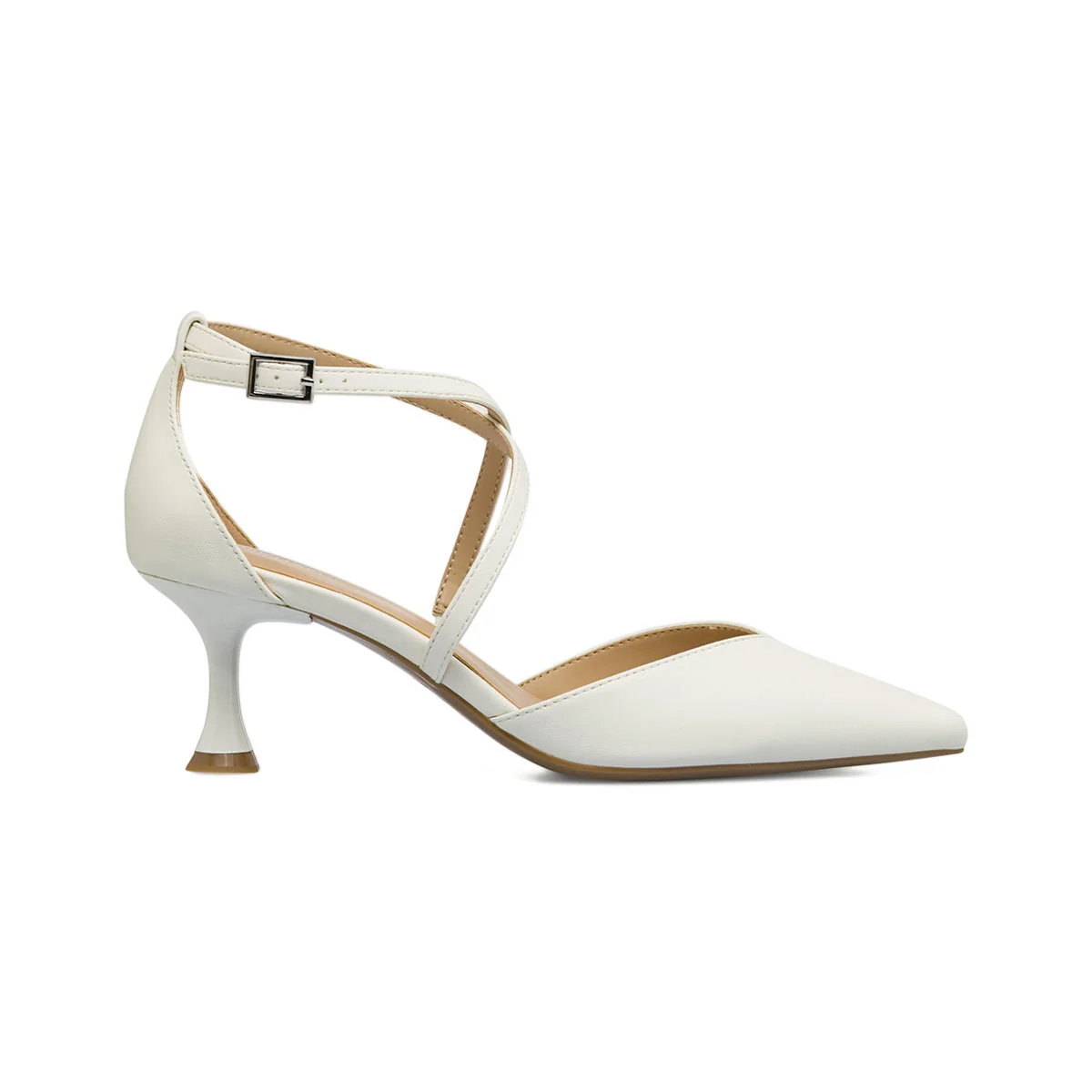 Décolleté da donna Lora Ferres bianche con cinturini e tacco 6 cm