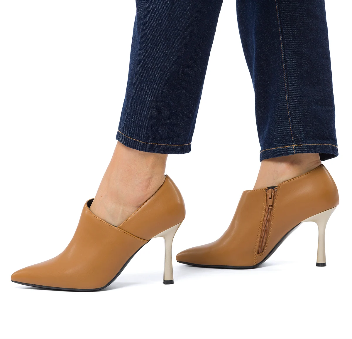 Décolleté marroni con zip e tacco a stiletto 9 cm Lora Ferres